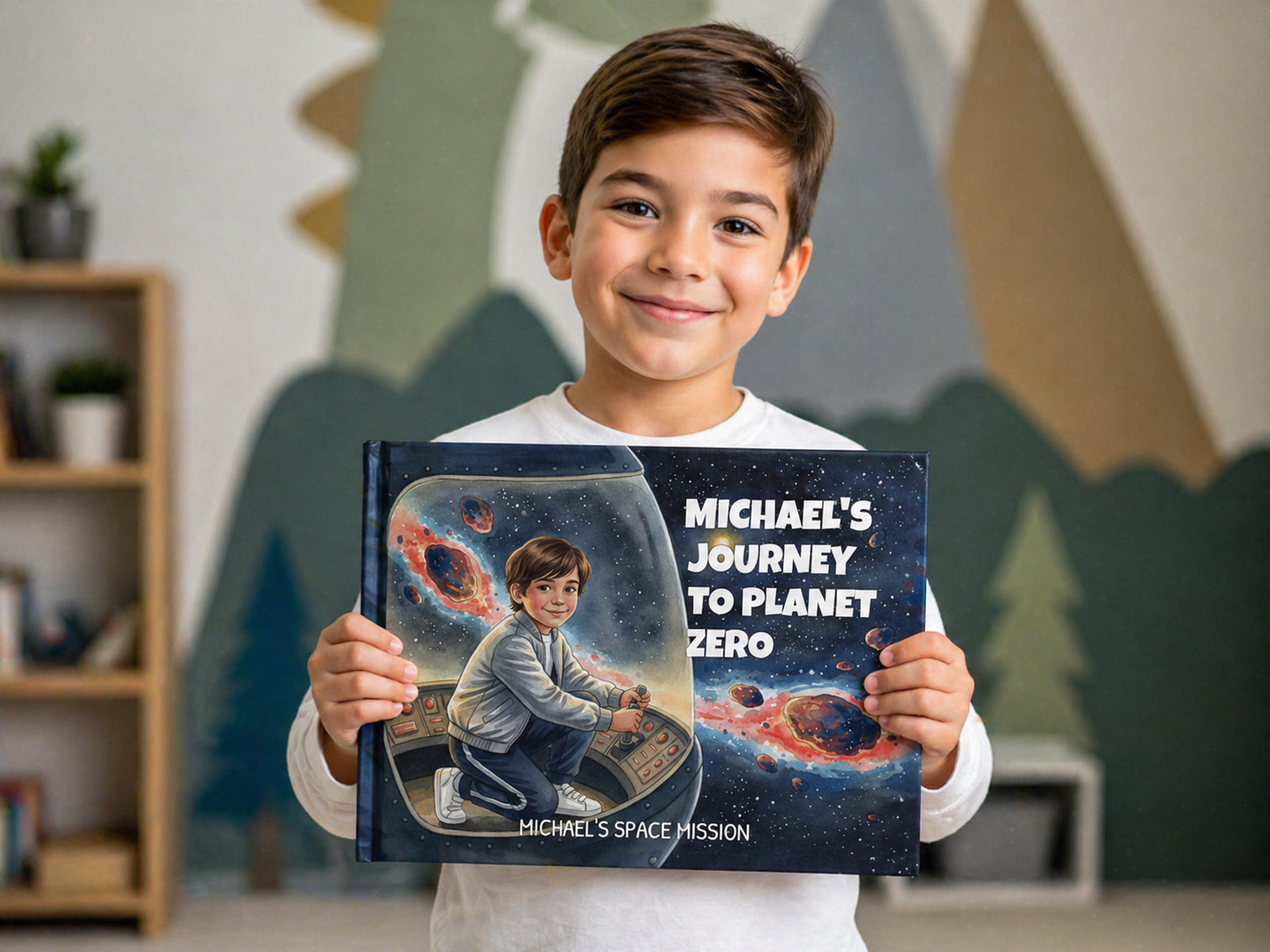 Child reading a personalized storybook